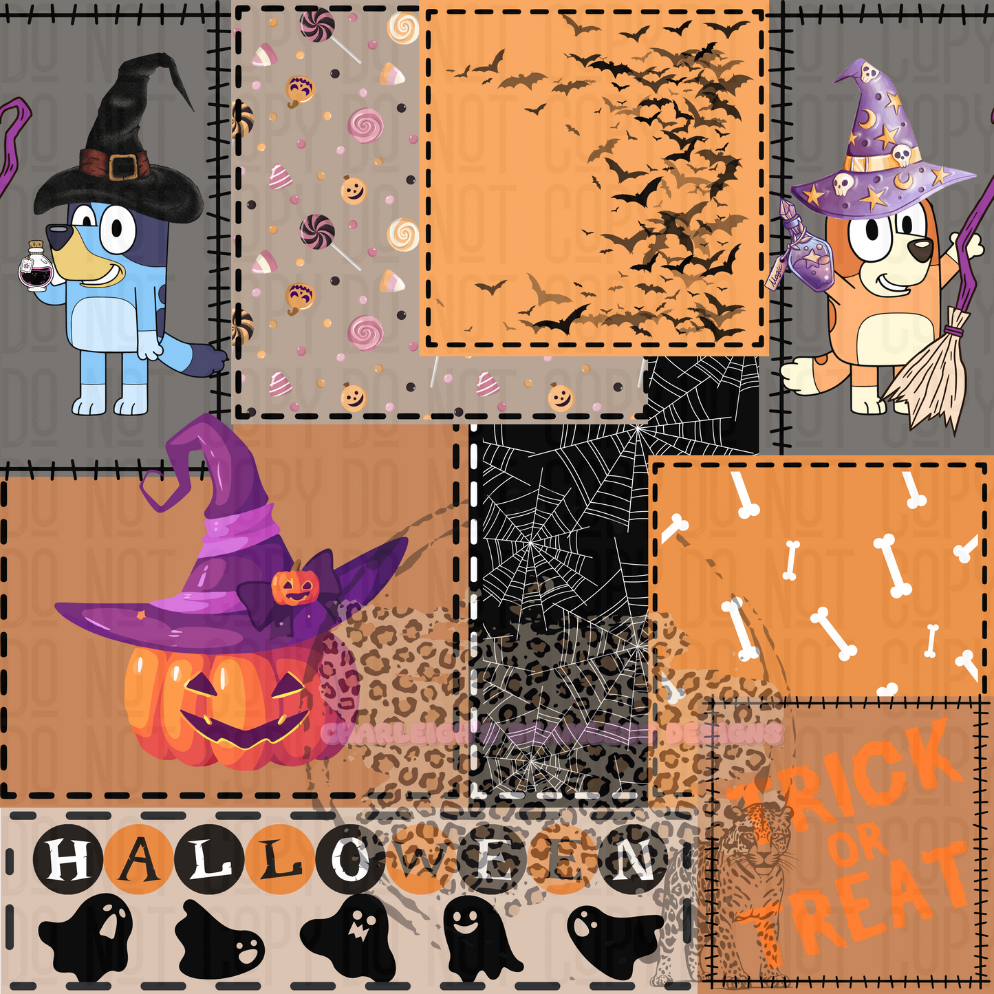 Bluey Halloween Patch Work